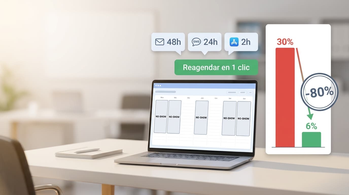 Cómo Reducir No-Shows 80%: Guía Completa 2026 | OnTheDot